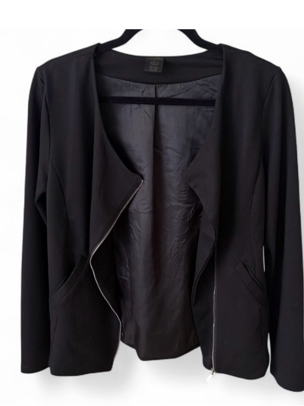 Sociology Women's Black Zip-Accent Blazer